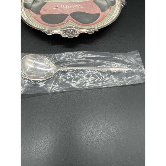 Vtg International Deep Silver Empress Elegant Party Set Relish Tray Spoon w/ Box - Picture 4 of 6